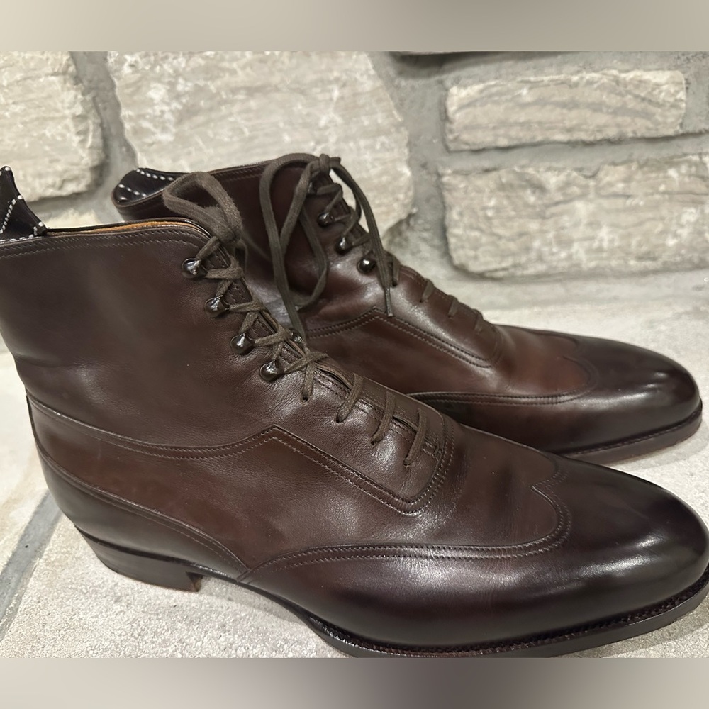Saint Crispin’s Dark Brown Men's Leather Boots